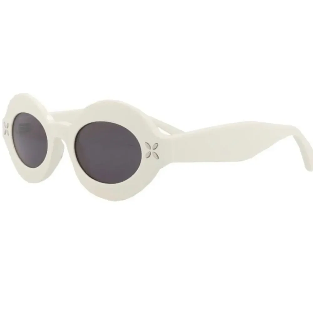 New! Alaïa White Oval Sunglasses AA0059S 002, Authentic